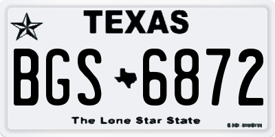 TX license plate BGS6872