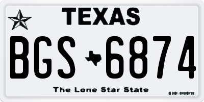 TX license plate BGS6874