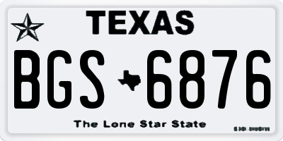TX license plate BGS6876