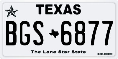 TX license plate BGS6877