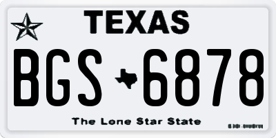TX license plate BGS6878