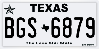 TX license plate BGS6879