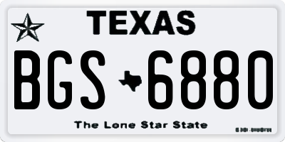 TX license plate BGS6880