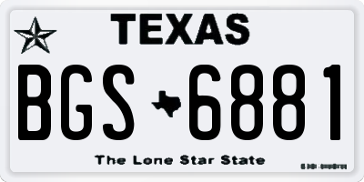 TX license plate BGS6881