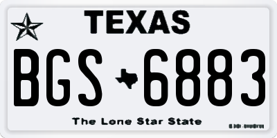 TX license plate BGS6883