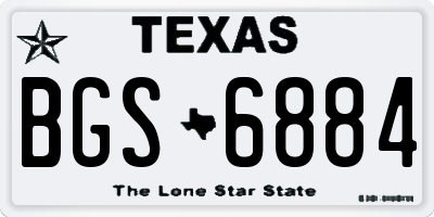TX license plate BGS6884