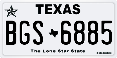 TX license plate BGS6885
