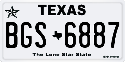 TX license plate BGS6887