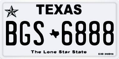 TX license plate BGS6888