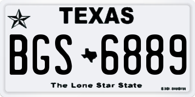 TX license plate BGS6889