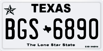 TX license plate BGS6890