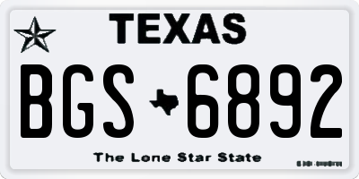 TX license plate BGS6892