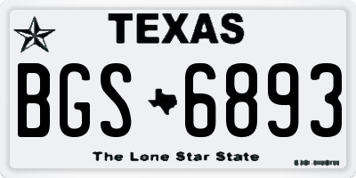 TX license plate BGS6893
