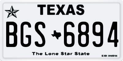 TX license plate BGS6894