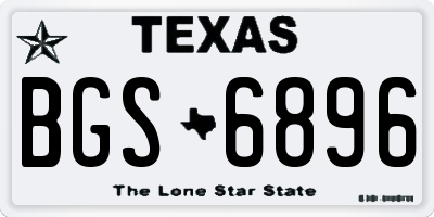 TX license plate BGS6896