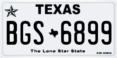 TX license plate BGS6899