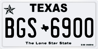 TX license plate BGS6900