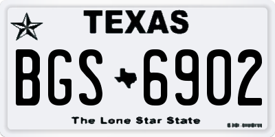 TX license plate BGS6902