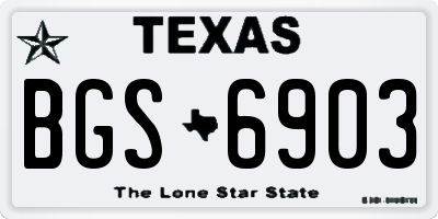 TX license plate BGS6903