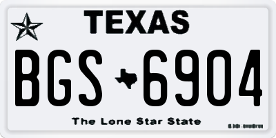 TX license plate BGS6904