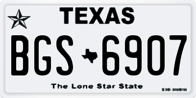 TX license plate BGS6907