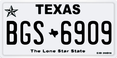 TX license plate BGS6909