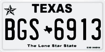 TX license plate BGS6913