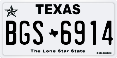 TX license plate BGS6914