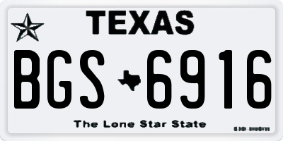 TX license plate BGS6916
