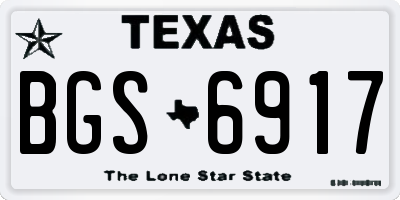TX license plate BGS6917