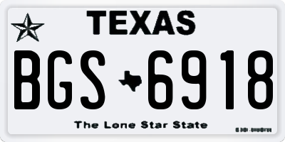 TX license plate BGS6918