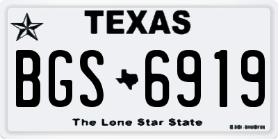 TX license plate BGS6919