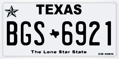 TX license plate BGS6921
