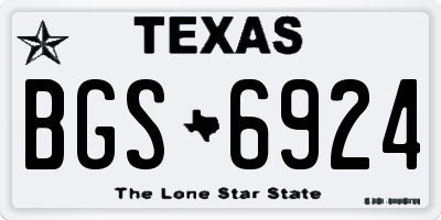 TX license plate BGS6924