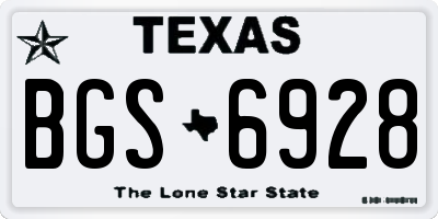 TX license plate BGS6928