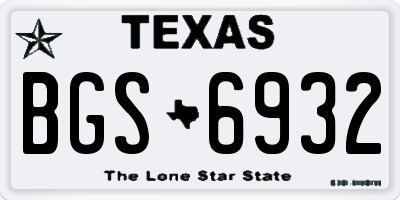 TX license plate BGS6932