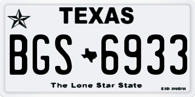 TX license plate BGS6933