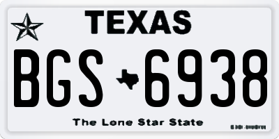 TX license plate BGS6938
