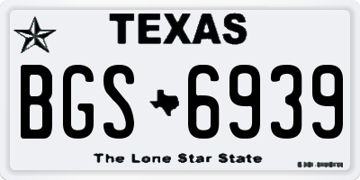 TX license plate BGS6939