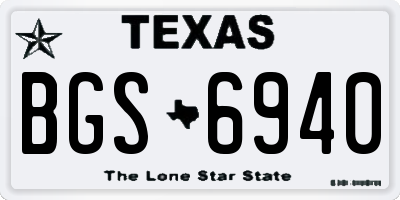 TX license plate BGS6940