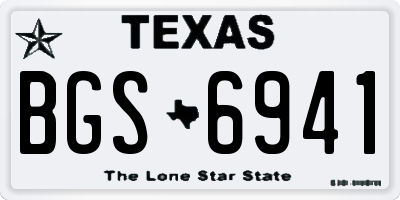 TX license plate BGS6941