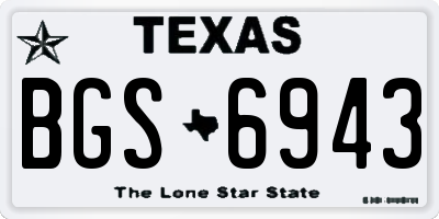 TX license plate BGS6943