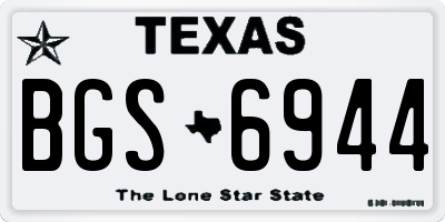 TX license plate BGS6944