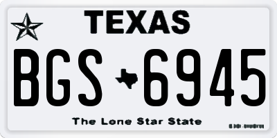 TX license plate BGS6945