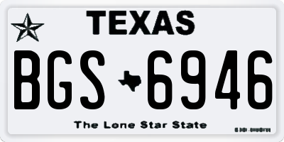 TX license plate BGS6946