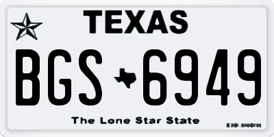 TX license plate BGS6949