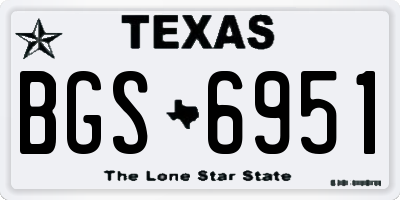 TX license plate BGS6951