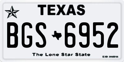 TX license plate BGS6952