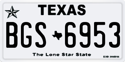 TX license plate BGS6953
