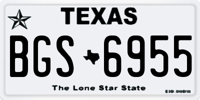 TX license plate BGS6955